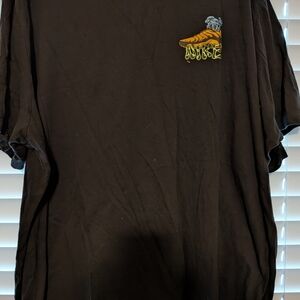 Nike Black Tee with Gold and Gray Sneaker Design